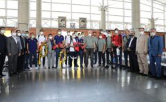 بازگشت ملی پوشان والیبال به ایران/ حضور  معاونان و مدیران بانک گردشگری در مراسم استقبال