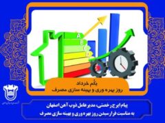 پیام مهندس رخصتی مدیرعامل ذوب آهن اصفهان به مناسبت گرامیداشت روز بهره وری و بهینه سازی مصرف