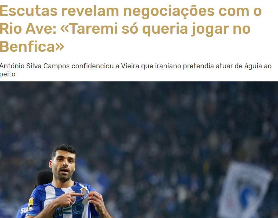 نام طارمی در پرونده فساد فوتبال پرتغال/نقشه دستیار مورینیو نگرفت!