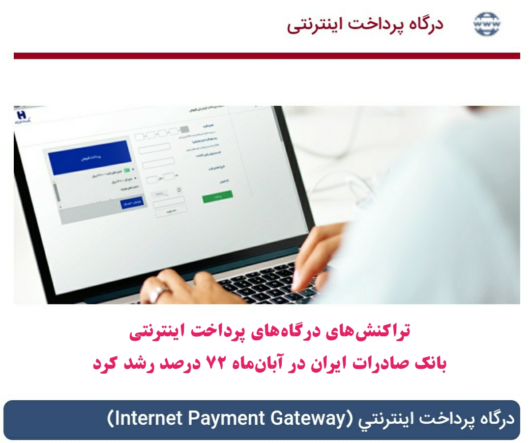 تراکنش‌های درگاه‌های پرداخت اینترنتی بانک صادرات ایران در آبان‌ماه ٧٢ درصد رشد کرد