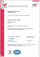 پیام تبریک مدیرعامل بانک صنعت و معدن، در راستای تمدید گواهینامه سیستم مدیریت کیفیت ISO 9001